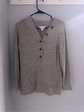 Heathered Gray Button Long Sleeve